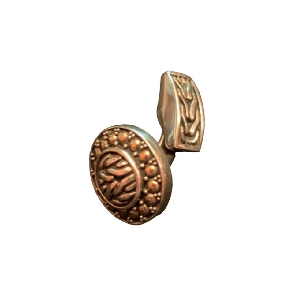 John Hardy 18K Gold and Sterling Silver Round Button Cufflinks - Picture 4 of 4